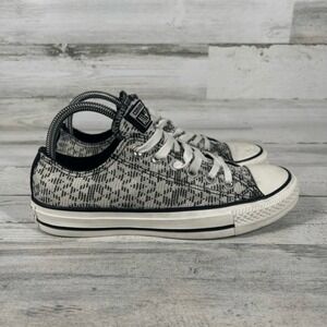 Converse Chuck Taylor All‎ Star OX Women White Black Knit Low Top Sneaker US 8